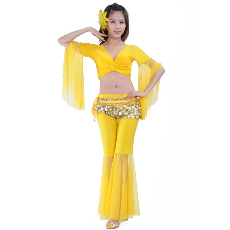 2018แฟชั่น Professional Belly Dance เครื่องแต่งกายชุด + กางเกง + เข็มขัดชุด3ชิ้น Indian Belly Dancewear ฝึกเครื่องแต่งกาย