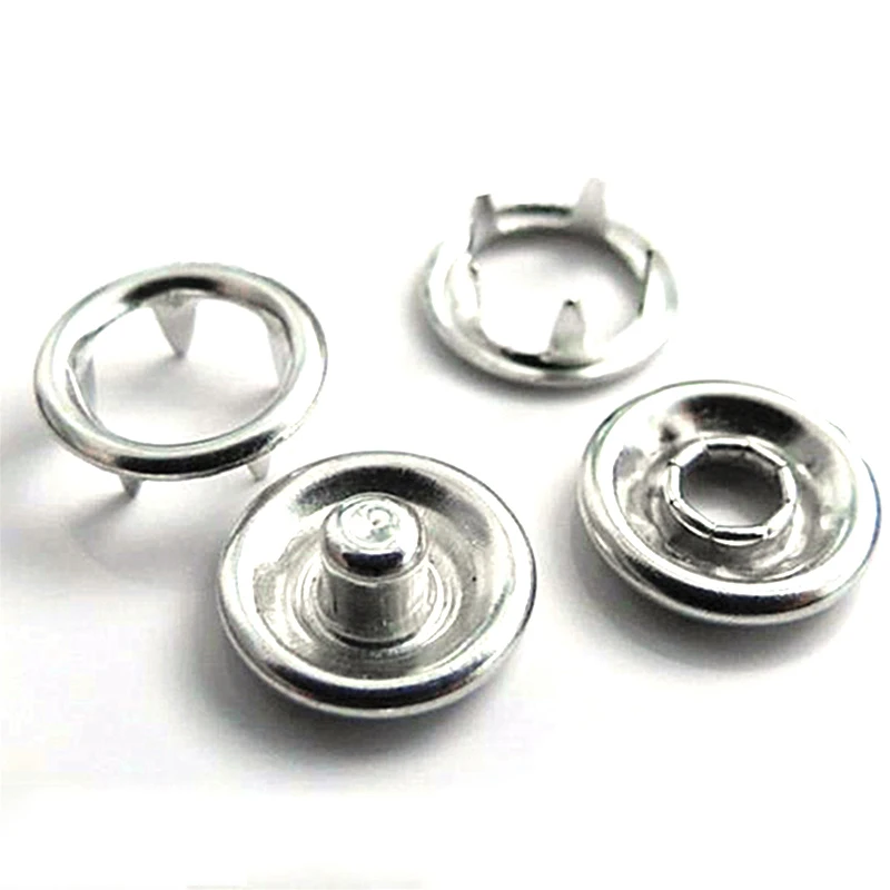 50 Sets 7.5/9.5/11/15 mm Prong Buckle Baby Clothes Snap Fastener Button  Accessories Metal Buckles Rivet