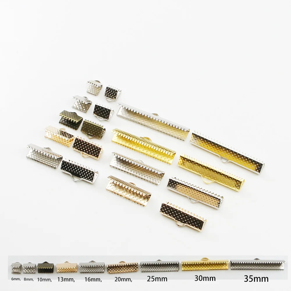 50pcs Cord Crimp End Beads Buckle Tips Clasp cord flat cover clasps For Jewelry Making Findings Diy Necklace Bracelet Connectors image 5