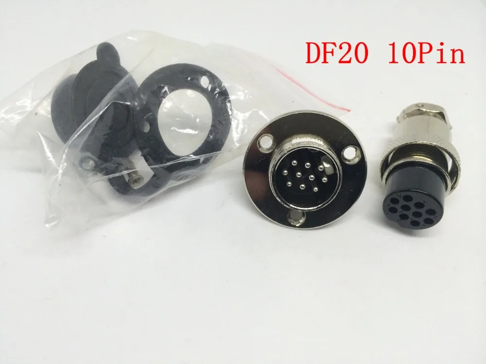 1 مجموعة المعادن شفة 20 مللي متر رئيس GX20-10 10Pin الذكور الطيران موصل قابس DF20-10
