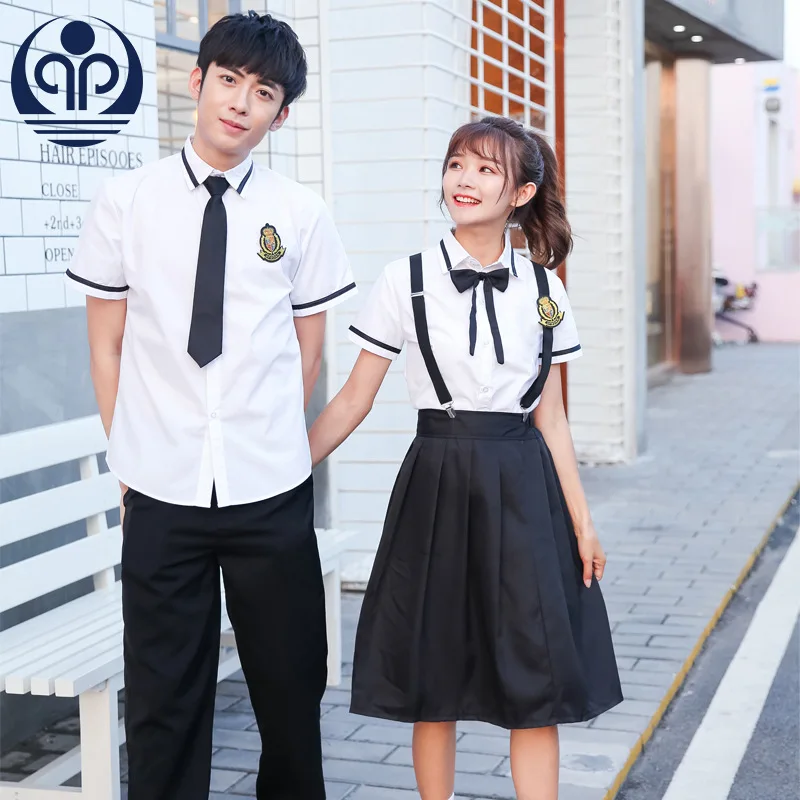 Tennager School Uniform Girls Students Wear Adolescent Sweet Clothes Plus Size Navy Straps Teenager School Wear Students D-0566