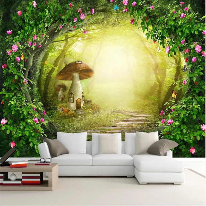 beibehang papel de parede,Rose Flower Vine Aesthetic Forest TV Wall Background Wallpaper Mural Living Room Sofa Bedroom Custom