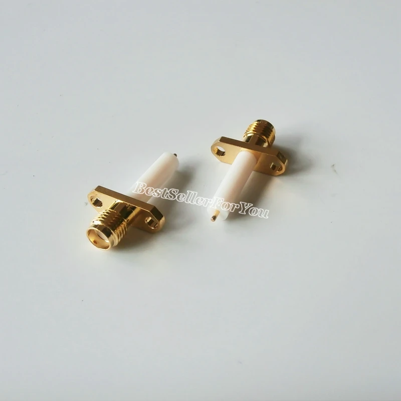 1Pcs  SMA female with 2 holes flange Lengthen PTFE deck solder RF connector 15MM