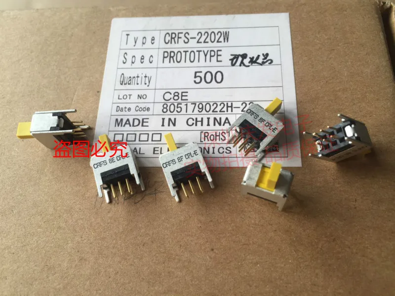 Original new 100% CRFS-2202W toggle switch sliding waterproof 14*6*8 handle length 5mm 6pin 2gear