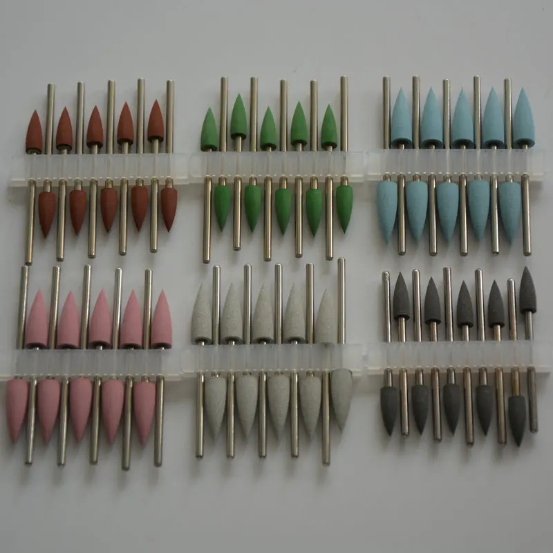 Brocas de polimento dentário, 50 peças joias e metal precioso porcelana dentes laboratório dental conjuntos de ferramentas de polimento de borracha