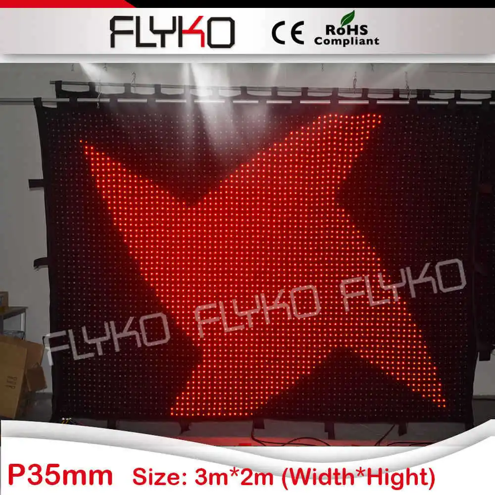 dj light disco party lighting flexible led curtain P35mm 3x2m
