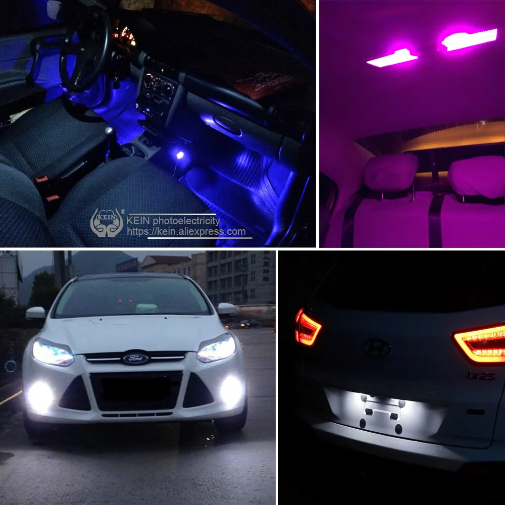 KEIN 10PCS T10 car led w5w 194 Signal Lamp Side Marker Reading Light Interior fog Tail Lamp Filament Glass 501 for Honda 12V 24V