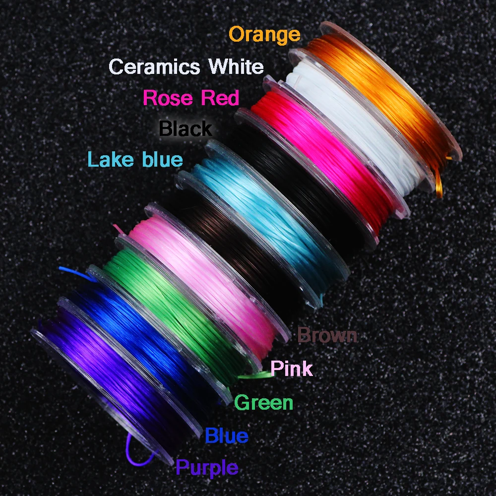 

BTFBES 1 Roll 0.8mm Colorful Stretch Flat Elastic Crystal Line DIY Bracelet&Necklace&bracelets Jewelry Making Thread Cord String