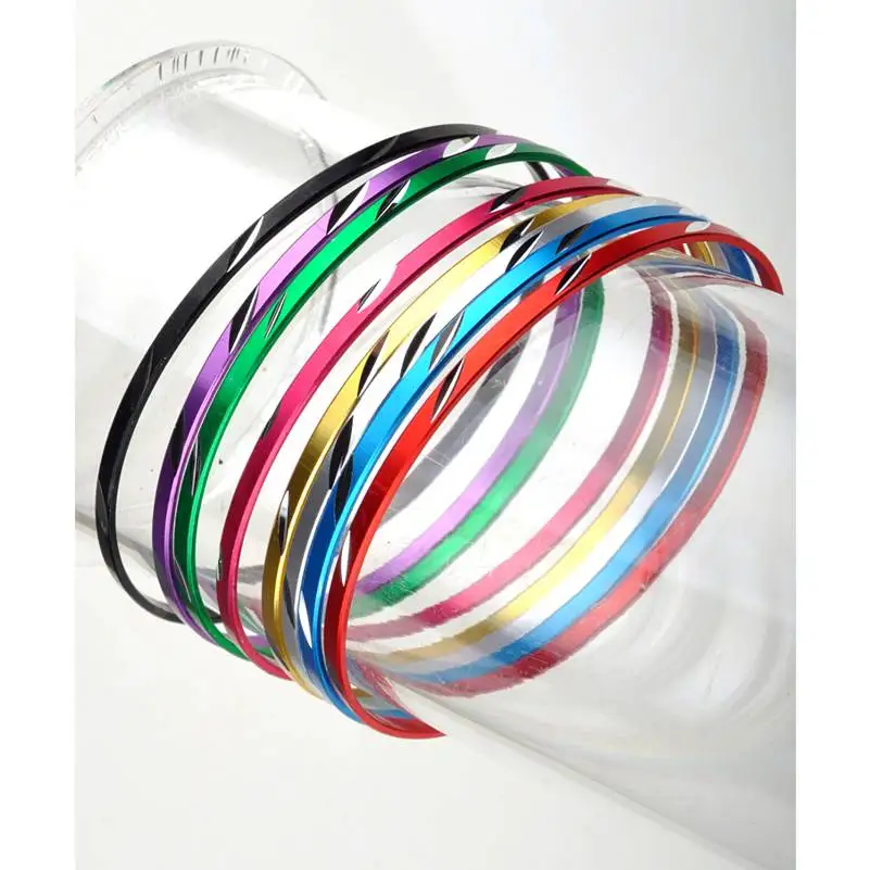 50pcs/Lot Colorful Loop Bracelet Thin Circle Dance Bangle Chromatic Aluminum Charm Cuff Bracelet For Children Wholesale