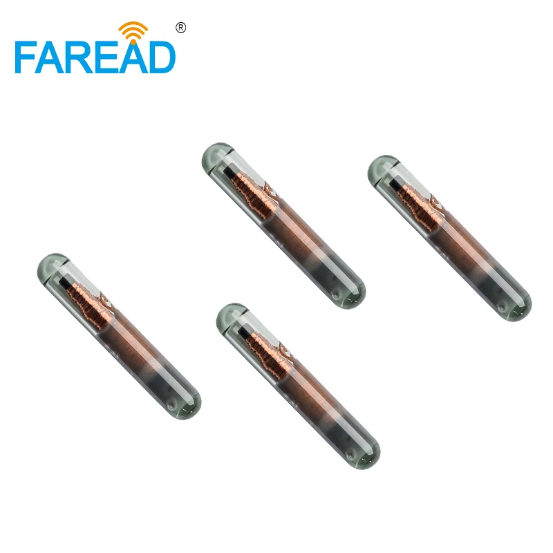 100pcs Rfid Microchip Animal Bioglass Cattle Sheep Tag 1.25*7mm  ISO Transponder Chip Identifier for Dogs Digital Pet ID FDX-B