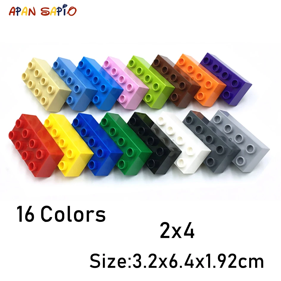 Big Size DIY Building Blocks Thick Figures Bricks 2x4Dot 8PCS Educational Creative Toys for Children Compatible With Brands