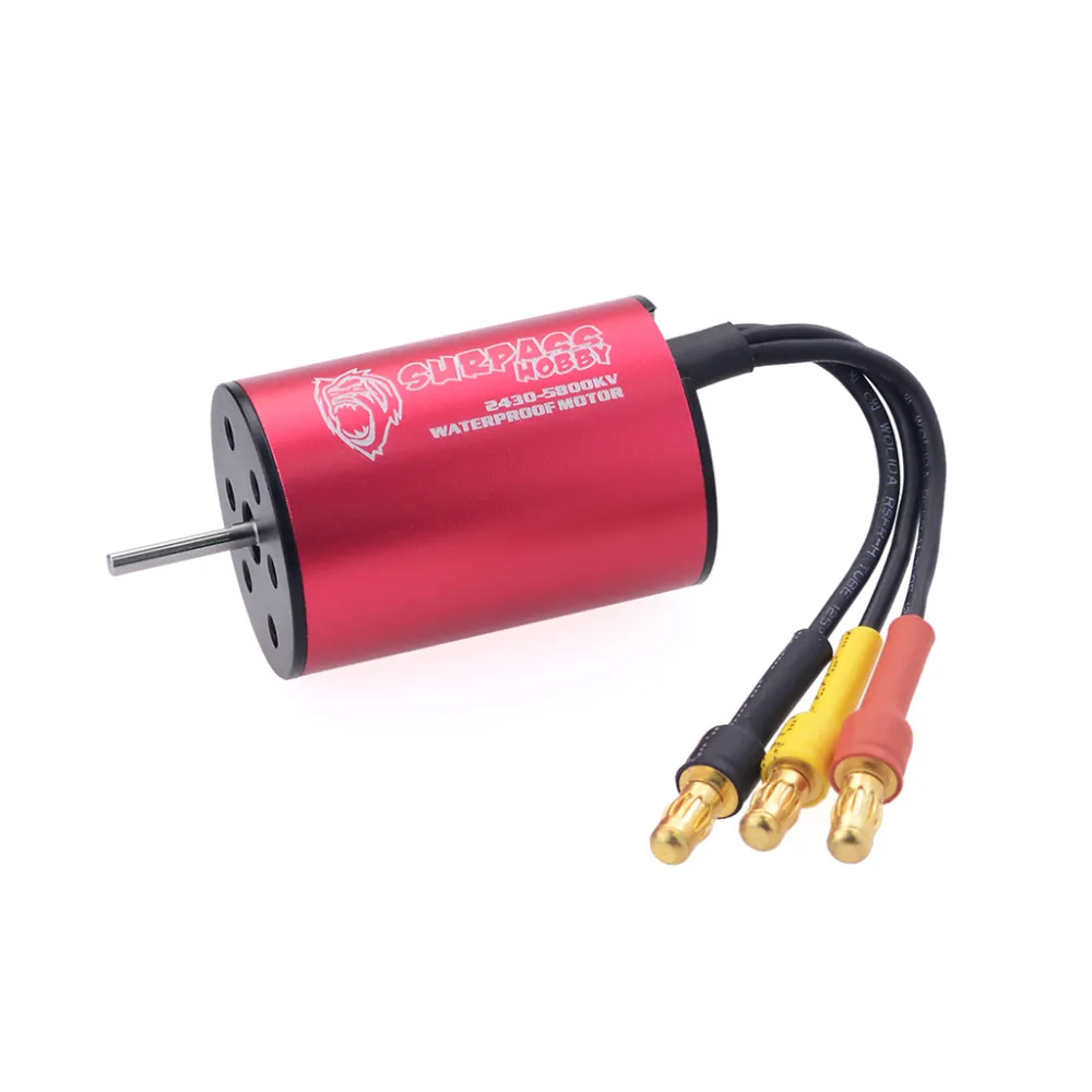 Surpass Hobby-Motor sin escobillas para coche teledirigido, controlador de velocidad sin escobillas ESC impermeable para coche teledirigido 2430 y 1/18, 1/16, 5800KV, 25A