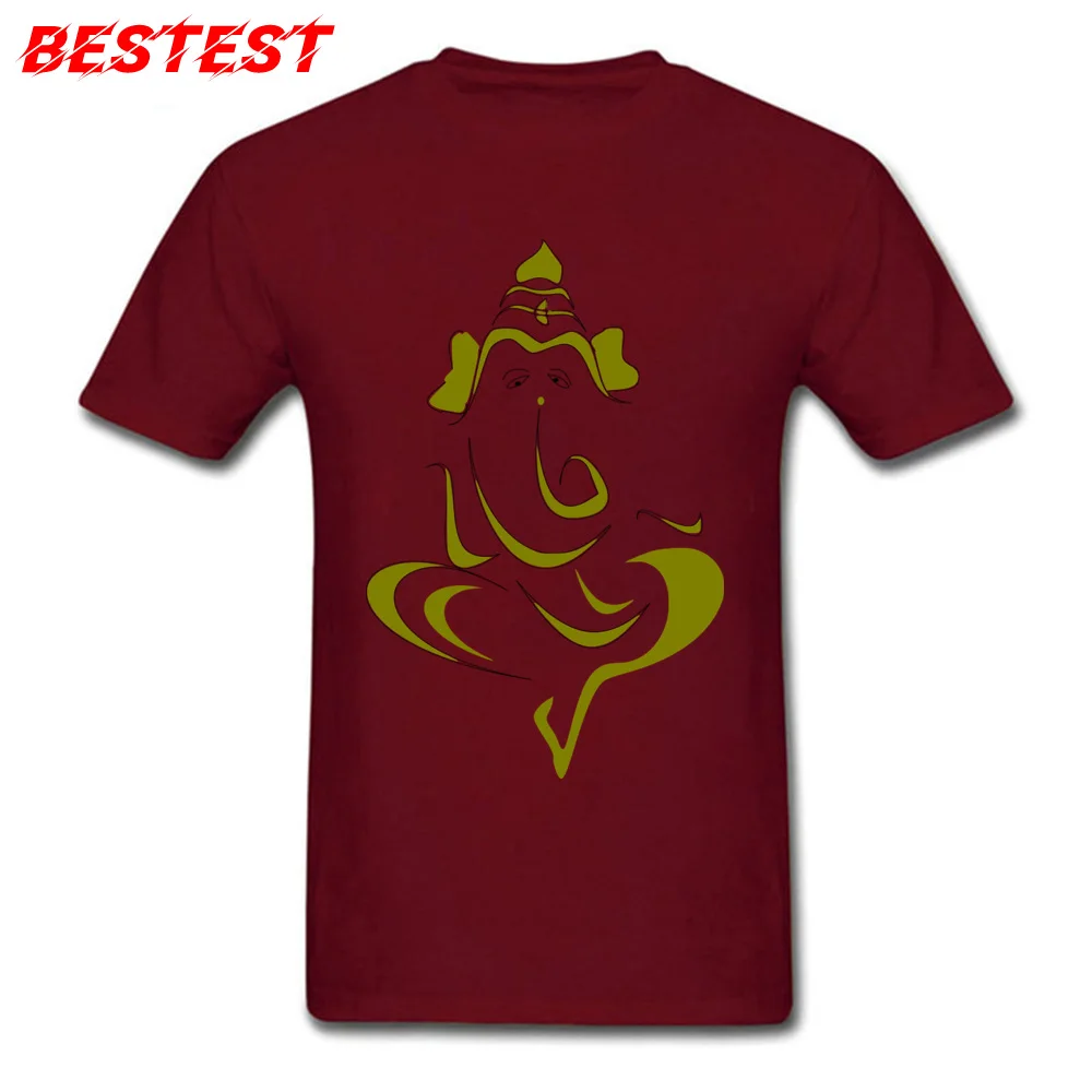 Ganesha T-shirt Grey Green T Shirt For Men Cotton Tshirt Indian God Abstract Art Design Clothing Father Day Gift Tops Tees New