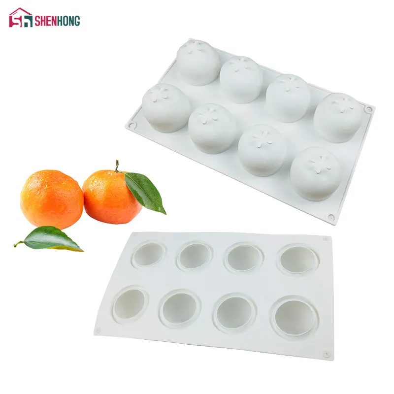 New Orange Silicone Cake Mold For Baking Pastry Mandarin Orange Mould Dessert Fruit Mousse Pan Bakeware Chocolates Moule