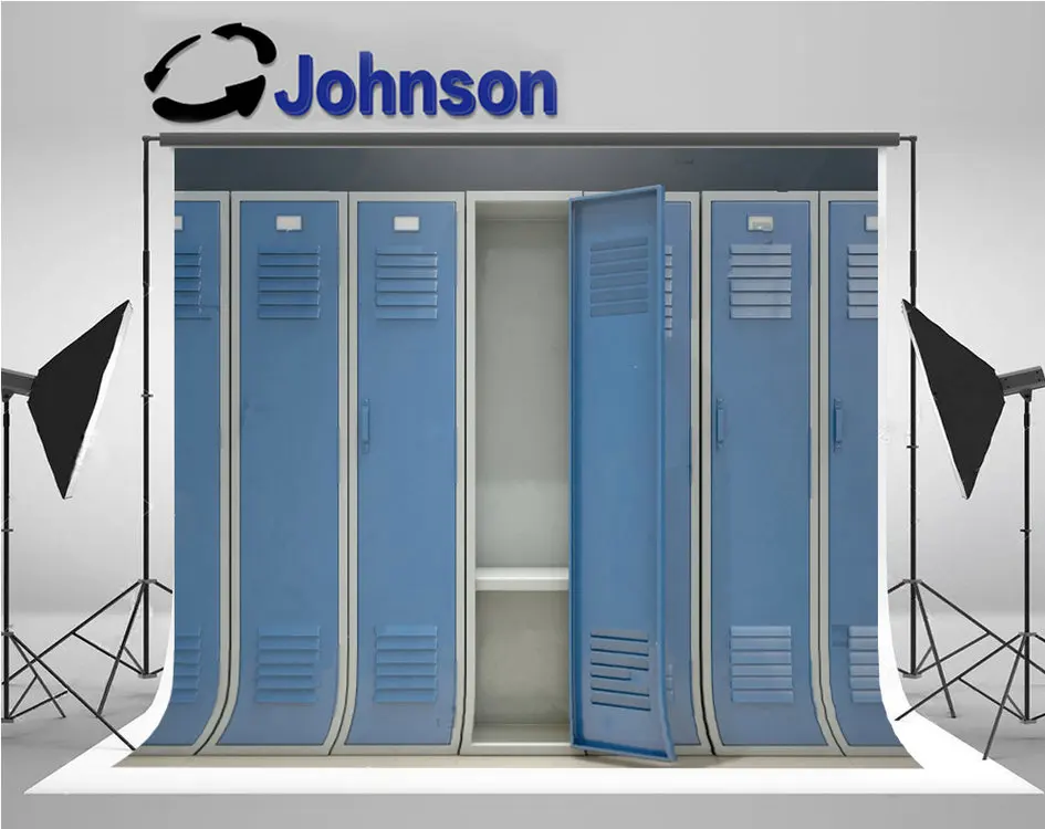 

Row Blue Metal School Locker backdrop High quality Computer print wall photography studio background