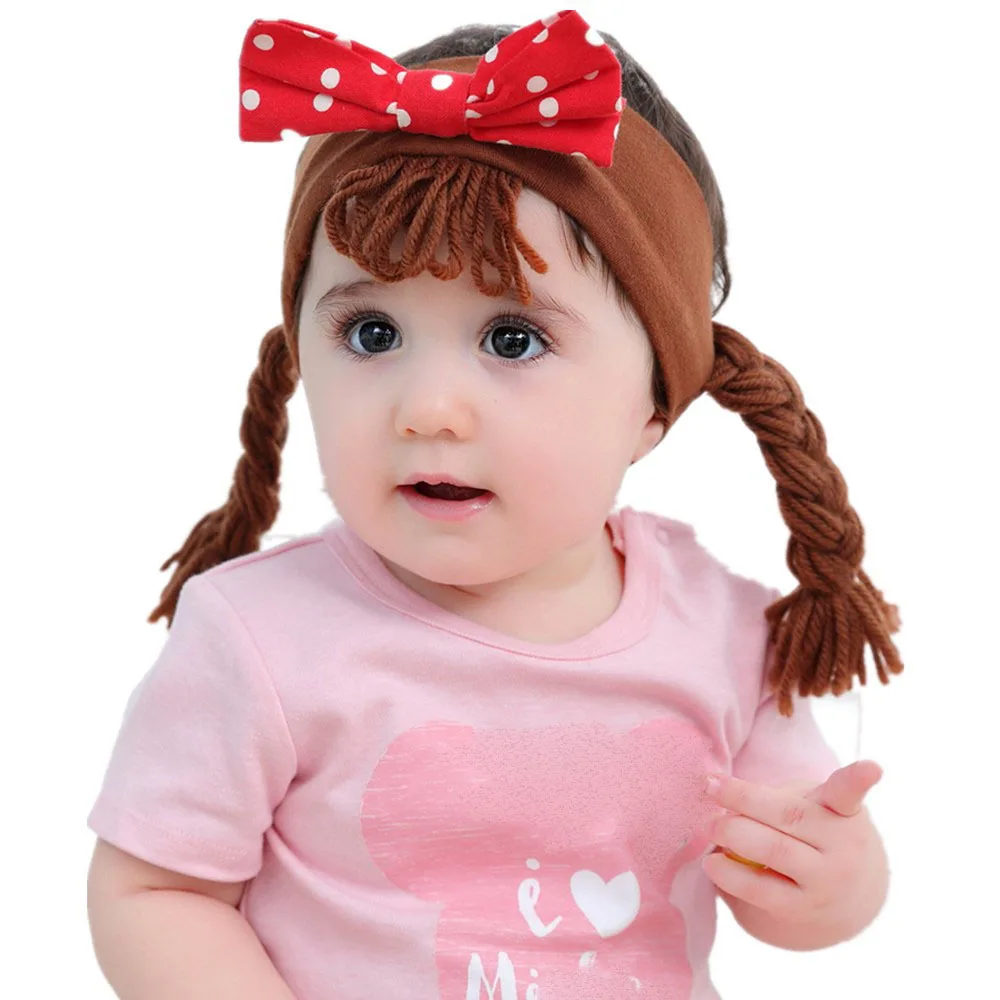 Newborn Baby Headwear Fashion Headband Baby Girl Newborn Princess Wig Headband Pigtail For Infant Kids Hairband Accessories