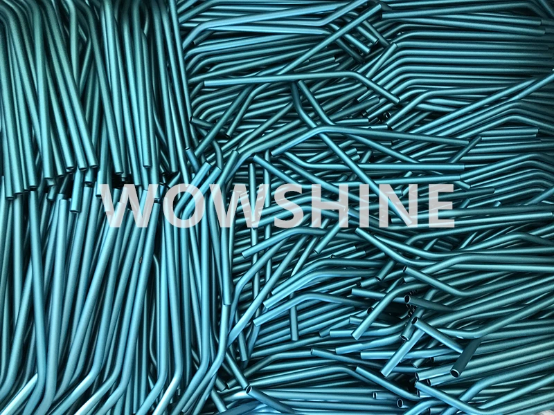 

WOWSHINE Free Shipping new color aluminum bent drinking straws100pcs/lot food grade juicy straws 8mmx215mm matt Blue