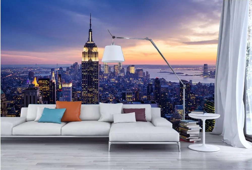 3d customized wallpaper custom 3d wallpaper New York dawn Landscape Wall 3d wallpaper for room