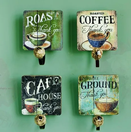

American Country Style Retro Cafe Bar Clothing Shop Wall Home Furnishing Living Room Decorative Wooden Clothes Hook