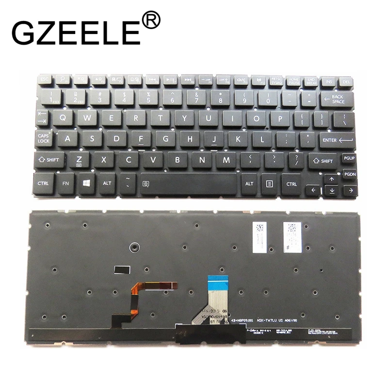 GZEELE New for Toshiba L15W l15w-b p20w-c p25w-c 9Z.N8PBU.701 0KN0-DV1US13 US With Backlit Laptop Keyboard Black