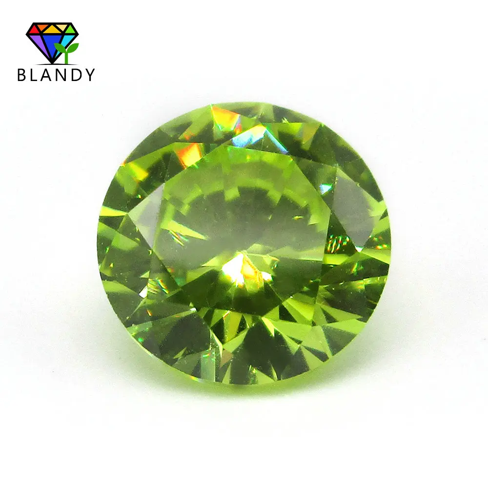 

Free Shipping 1.0-3.0mm Round Brilliant Cut Apple Green Cubic Zirconia Gems 5A Synthetic Loose Seablue CZ Stone For DIY Jewelry