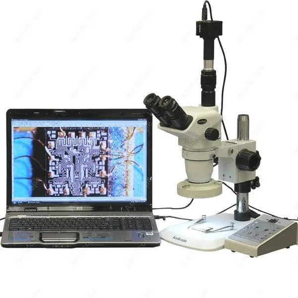 Stereo Zoom Microscope--AmScope Supplies 3.35X-225X Stereo Zoom Microscope with 80-LED Light + 5MP Digital Camera