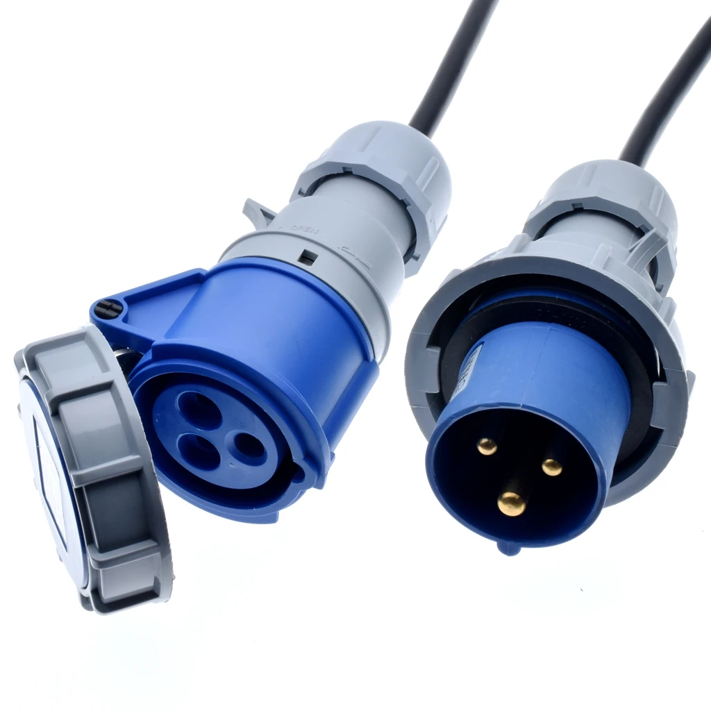 IPX67 Waterproof,IEC309 316C6 to 316P6 Extension cords,Extend an IEC 316 power cord. 2.5mm wire gauge,1m to 4m Lenght