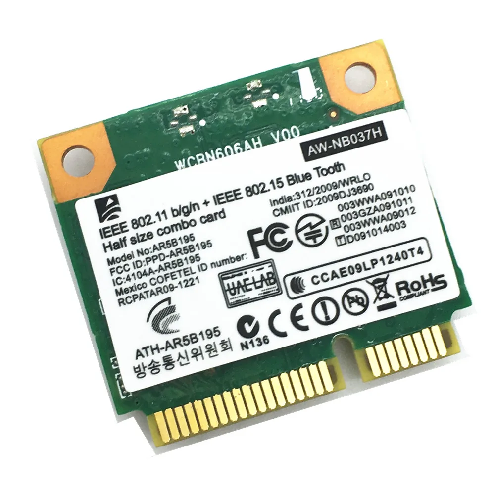 New Half Size PCIe Mini Card 802.11N Wifi Fit for Bluetooth 3.0 Combo Atheros AR5B195 for Hackintosh