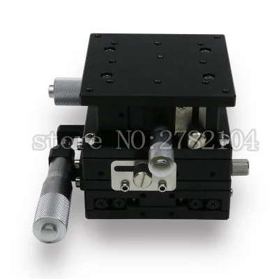 Imagem -03 - Xyz-eixo Aparar Estação Plataforma de Deslocamento Manual Linear Stage Deslizante Tabela Xyz125lm2 147n Trilho Transversal Duplo 125x125 mm