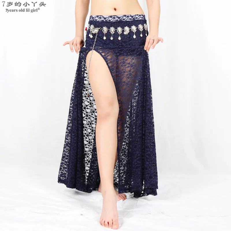 7세 어린 소녀 2021 새로운 밸리 댄스 의상 레이스 탑 + 스커트 2pcs 여성용 운동복 CBB100