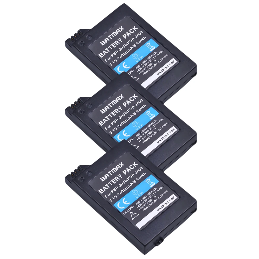 3Pc 3.6V 2400mAh PSP 2000 Batteries for Sony PSP 2000/3000 PSP-S110 Console