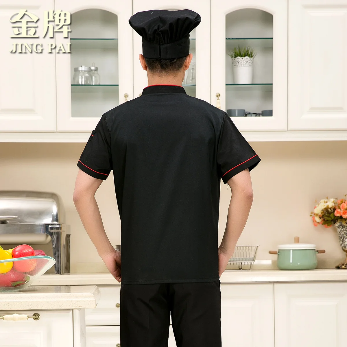 New Arrival Work Tops Chinese Restaurant Chef Uniforms Fashion Chef Jacket Women Cook Uniforms Short Sleeve Plus Size B-6148