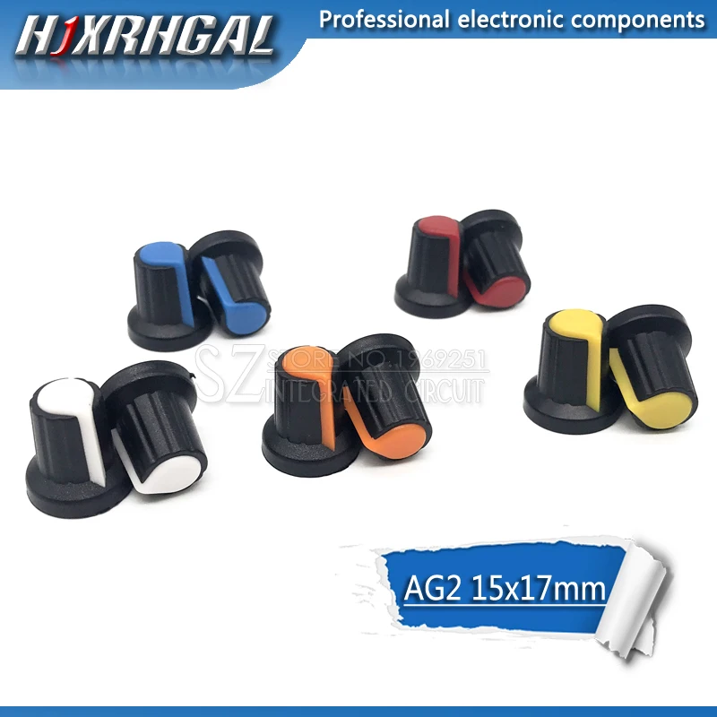 1000PCS WH148 potentiometer knob cap Yellow Orange Blue White Red 15X17mm AG2 knob hjxrhgal