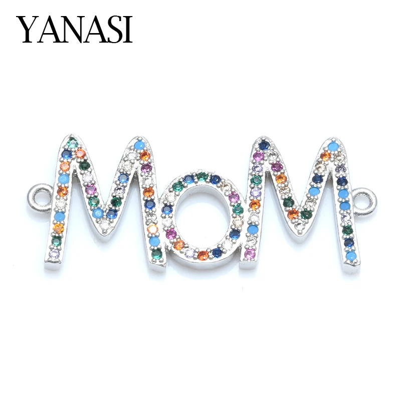 Big Colorful Mama Letters Charm Connectors for Jewelry Bracelet Necklace Making DIY Handmade Women's Jewelry Gift