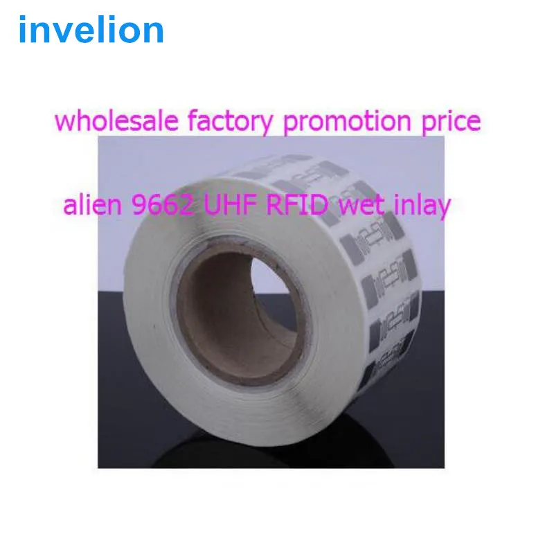 5000pcs/roll wholesale promotion price EPC C1G2 ISO18000-6C long range passive Alien Higgs3 9662 UHF RFID wet inlay 860-960MHZ