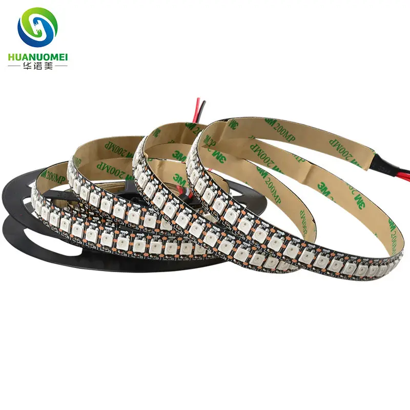 5V 144 leds ws2812b individually addressable led strip 5050 smd ws2812 rgb pixel light ws2811 flexible non-waterproof black pcb