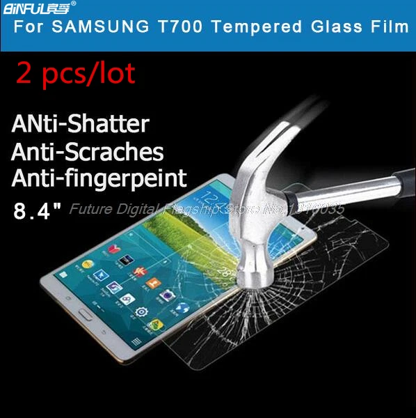  2pcs Premium tempered glass film For Samsung Galaxy Tab S 8.4 T700 T705 T707 tablet  Anti-shatter Screen Protector Film