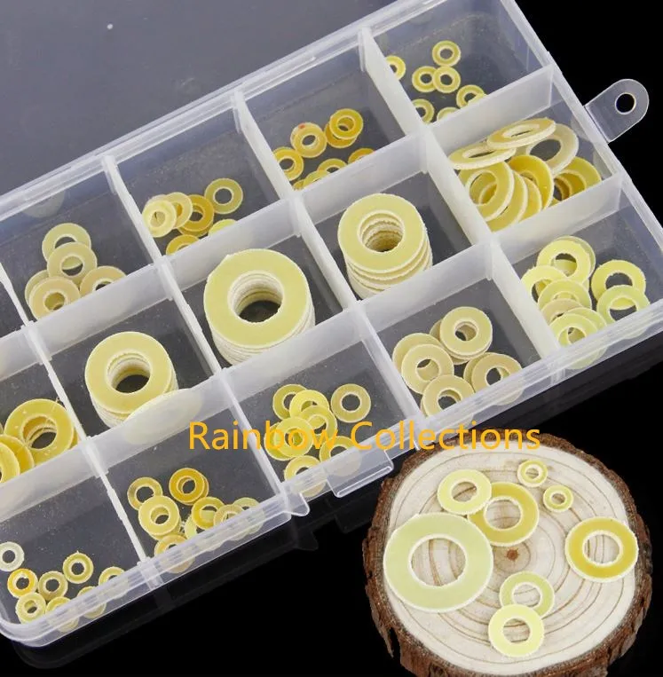 150pcs/set Mixed M3-M12 Bakelite Washer Insulated Flat Washer Mess Kit Electrical Insulation Mat