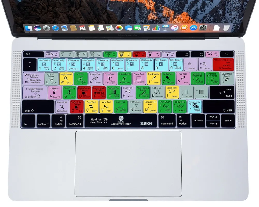 

Чехол для клавиатуры XSKN, пленка PS CC для Apple Final Cut, Новый Macbook 13 "A1708 (неглубокие клавиши, без сенсорной панели)