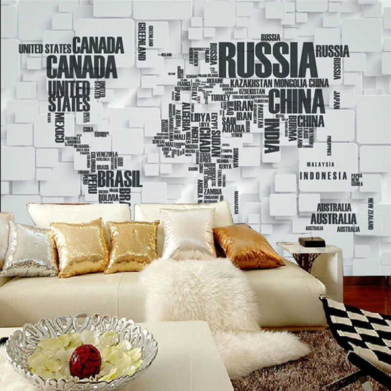 European digital 3d map large murals TV backdrop living room sofa backdrop backdrop papel de parede 3d wallpaper