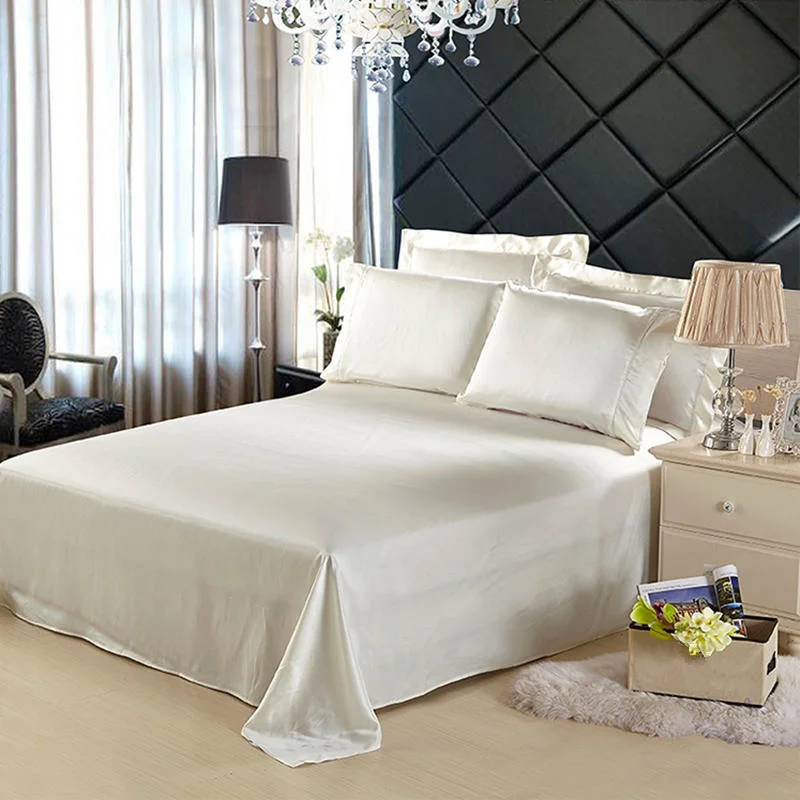 

Flat Sheet 1pc 100% Mulberry Silk 19mm Seamless Solid Color Comfortable Customizable Size ls030019002