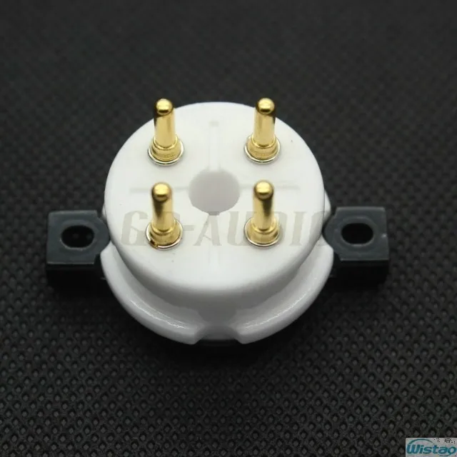 4-pin Gold Plated Vacuum Tube Socket Big Four Pins 2A3 5Z3 6A3 300A 300B Gold-plated Copper Pins& Ceramic Base