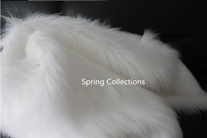 160*50cm white 9cm thicken encryption plush faux fur fabric decor DIY fabric tissue counter backdrop cloth