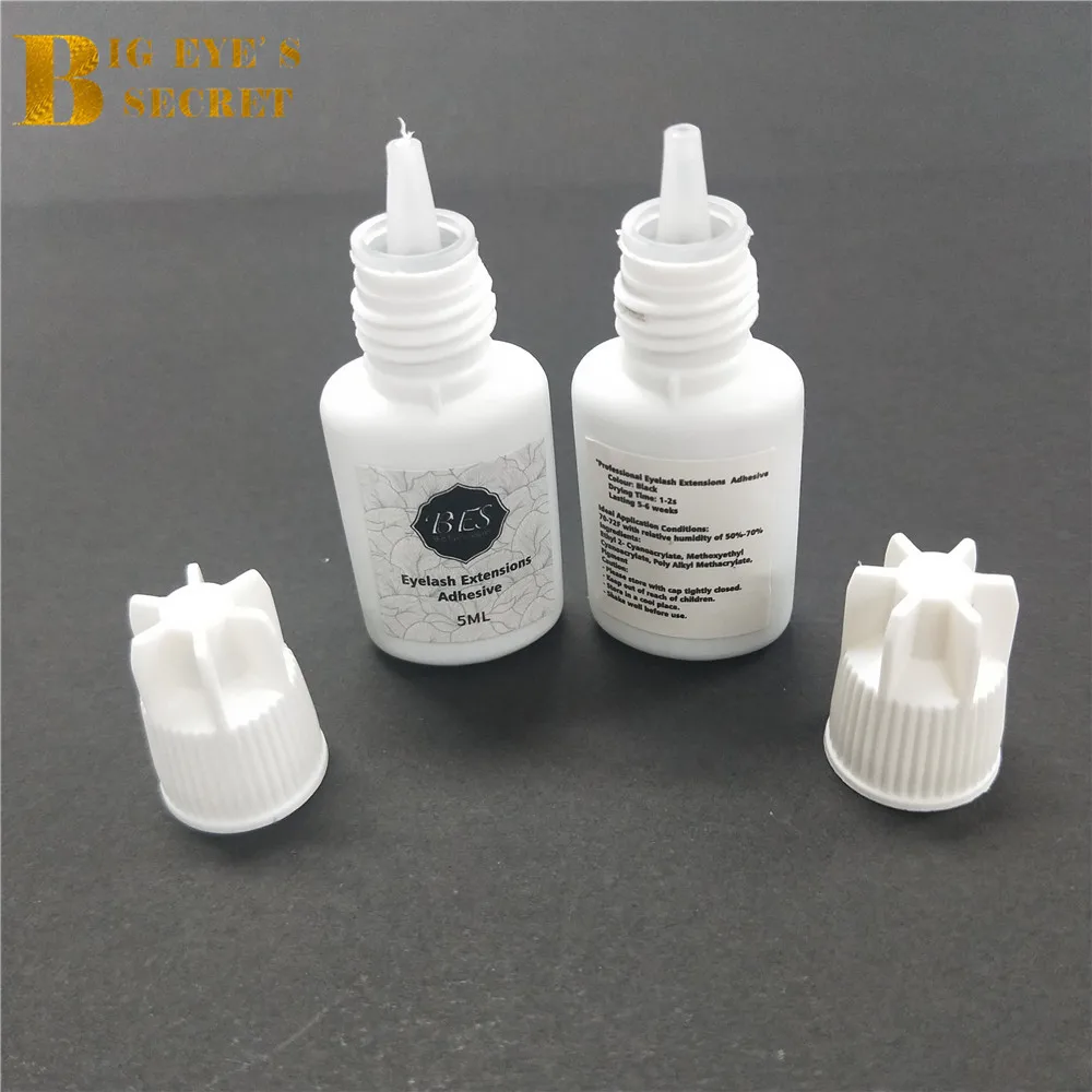 BES Hot Sale 1 Bottle 5ml 10ml Lash Glue No Simulation Eyelash Extension Glue 1-2 Second Adhesive Fast Drying Long Lasting