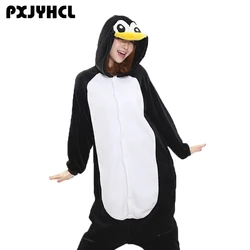 Adult Anime Kigurumi Onesies Cute Black Penguin Costume For Women Men Funny Warm Animal Onepieces Sleepwear Home Cloths Girl