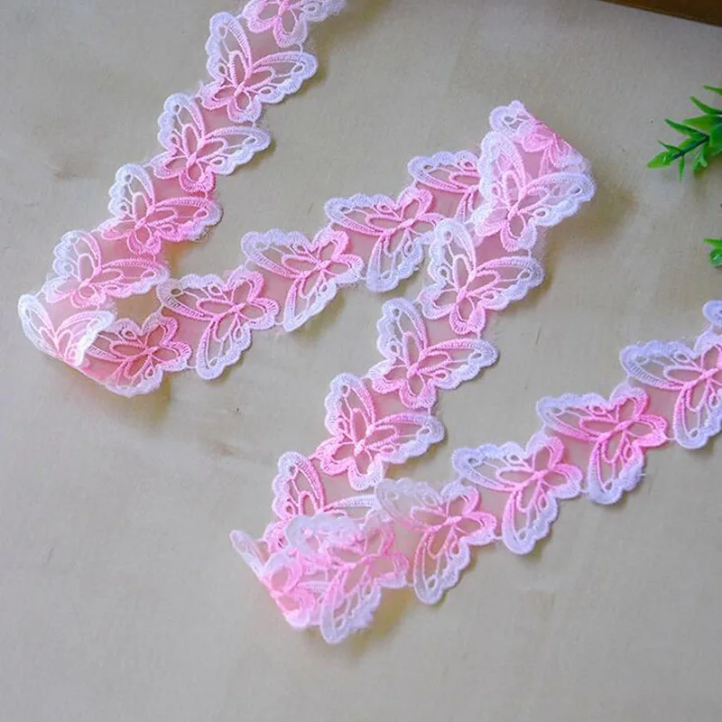 

40Yards Organza Lace Trim Butterfly Embroidered Lace Applique Guipure Lace Fabric Trim DIY Ribbon Garment Accessories