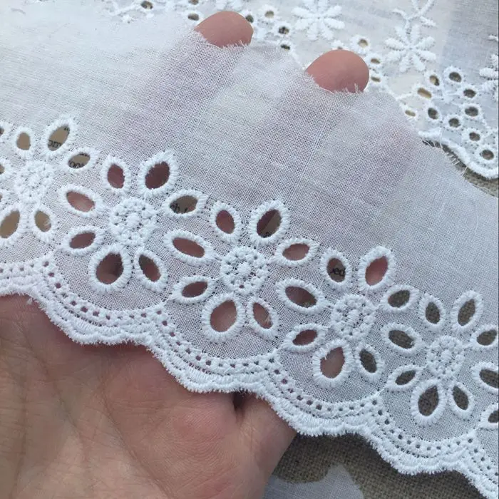 Cotton Embroidery Lace Fabric, Garment Needlework Sewing,DIY Handmade Accessories,Children Clothes Decoration,14Yards,6-9cm, 159