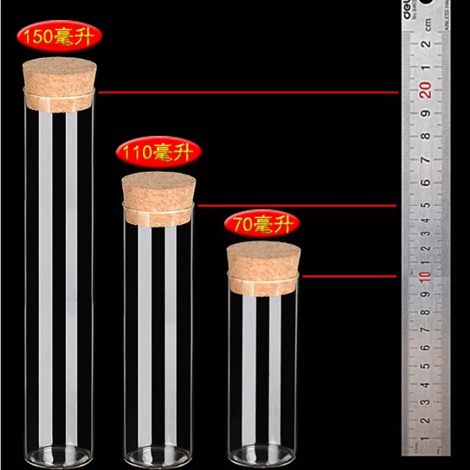 50 sztuk/partia średnica 37mm wysokiej jakości 70ml 110ml 150ml duże szklane butelki korka probówki z korka pakowania prezent cukierki kwiaty pigułka