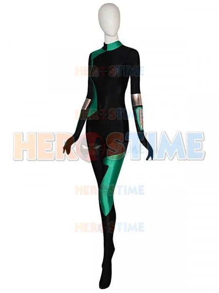 أحدث Shego سوبر الشرير تأثيري حلي دنة هالوين ازياء للمرأة Zentai Catsuit 2021