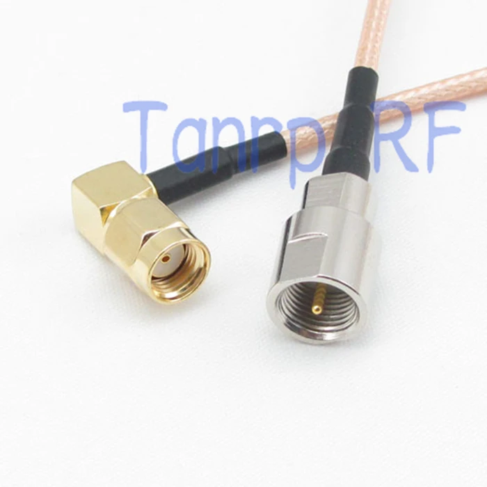 

10pcs 15CM Pigtail coaxial jumper cable RG316 cord 6inch FME male plug to RP SMA male plug right angle RF adapter connector